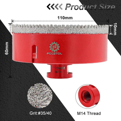 Diamant Fliesenbohrer 110mm M14 für Winkelschleifer
