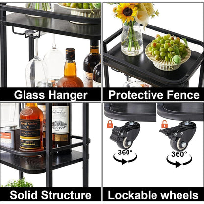 3-Tier Bar Servierwagen mit