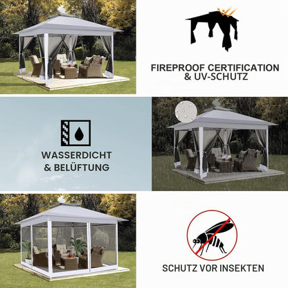 3x3 Pavillon Wasserdicht – Faltpavillon mit Seitenwänden