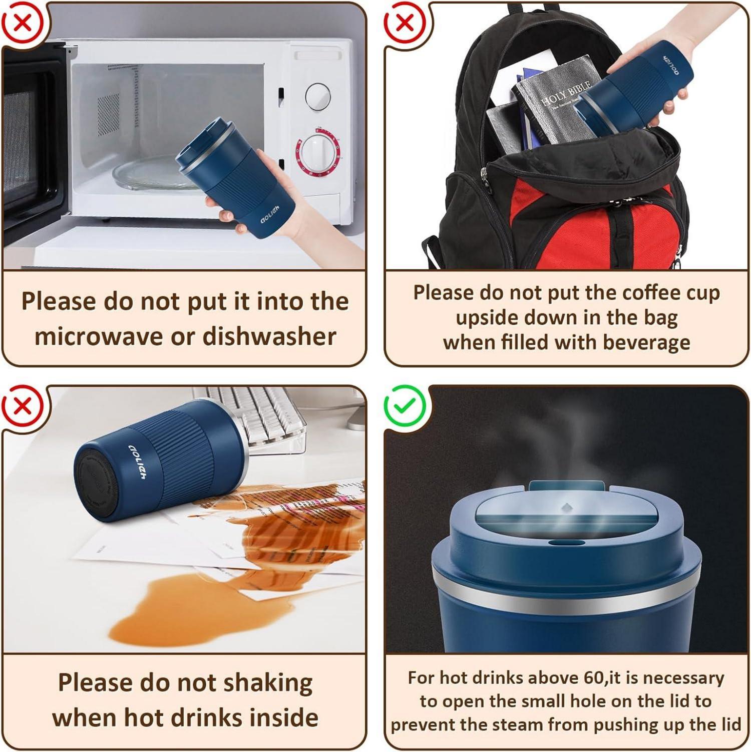 Thermobecher Edelstahl Kaffeebecher Isolierbecher Travel Mug heiß kalt