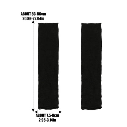 Armstulpen Damen Lang Gestrickt mit Daumenloch Schwarz