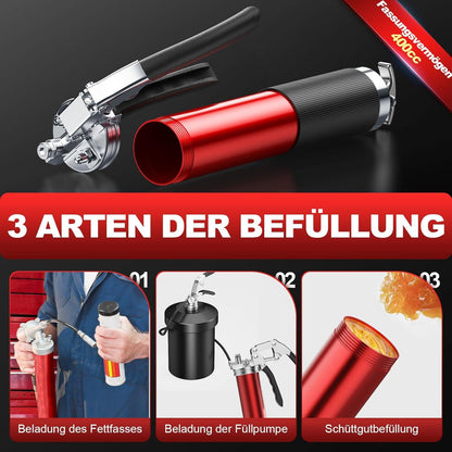 Amyzavls Fettpresse 8000PSI Handgriff Einhand Schwerlastschaft Rot