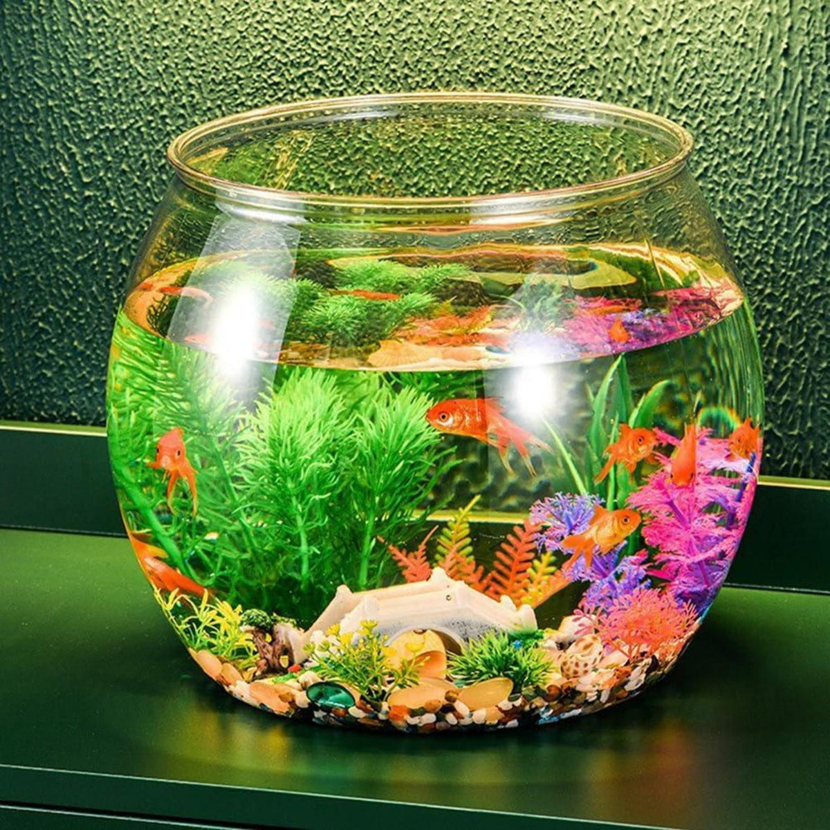 Aquarium Fischglas 24cm Fischtank Kugelaquarium Glasschale Wohnzimmer Büro