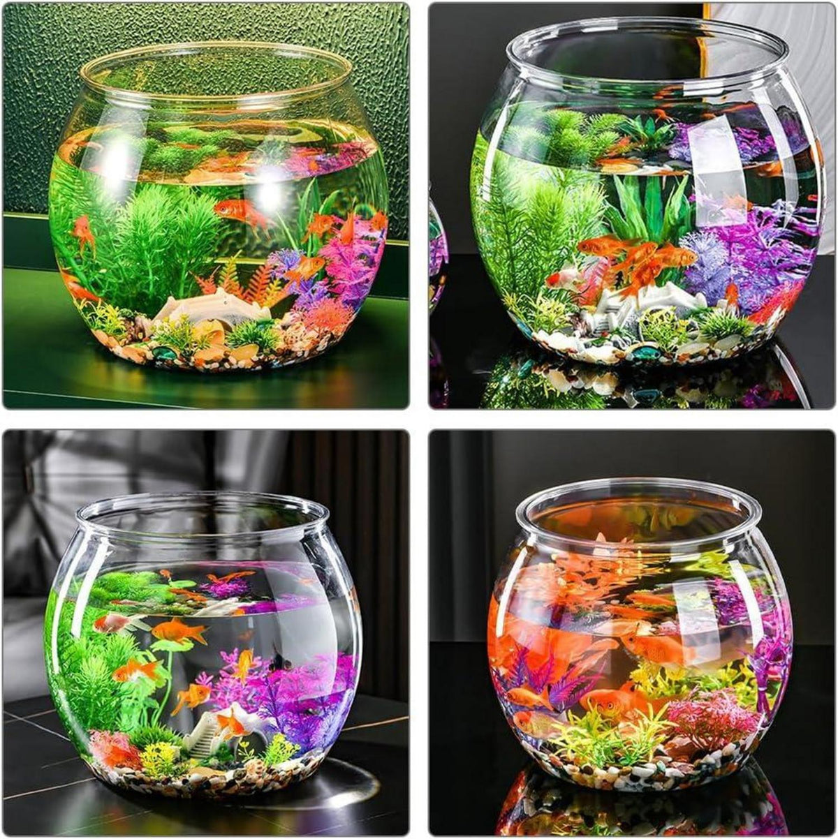 Aquarium Fischglas 24cm Fischtank Kugelaquarium Glasschale Wohnzimmer Büro