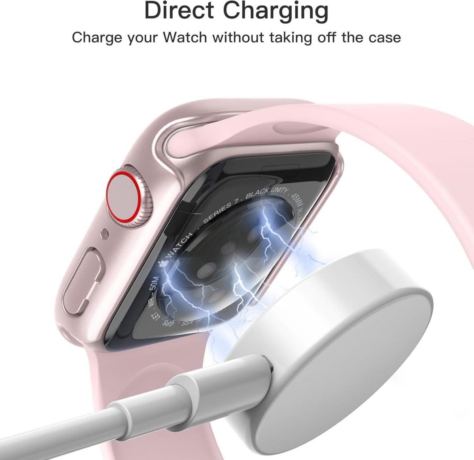 Hülle Displayschutz Apple Watch Series 9 8 7 45 mm Schutzhülle Glas