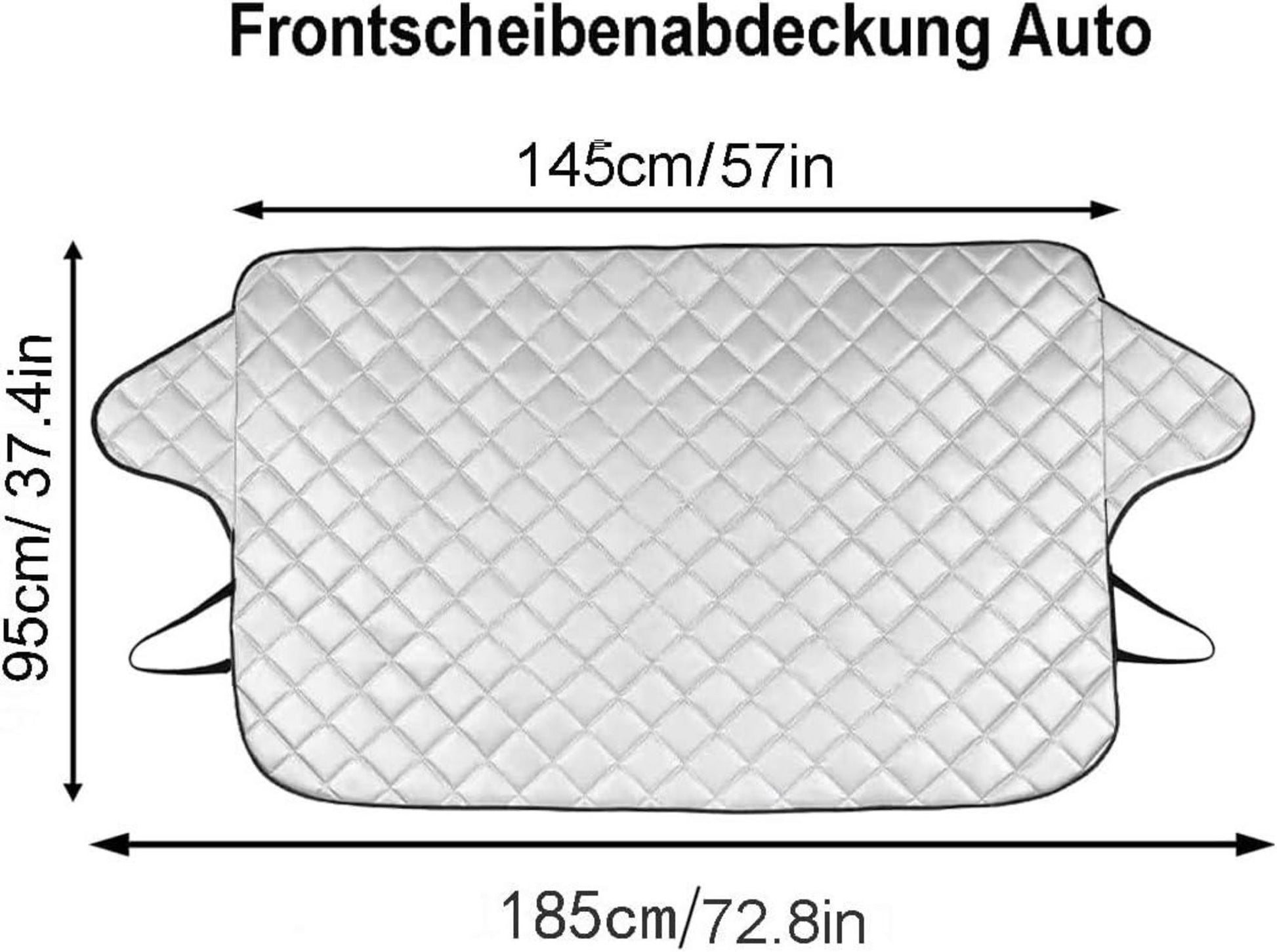 Frontscheibenabdeckung Auto Winter Sonnenschutz 145cm x 95cm Silber Schwarz