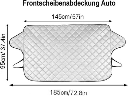 Frontscheibenabdeckung Auto Winter Sonnenschutz 145cm x 95cm Silber Schwarz