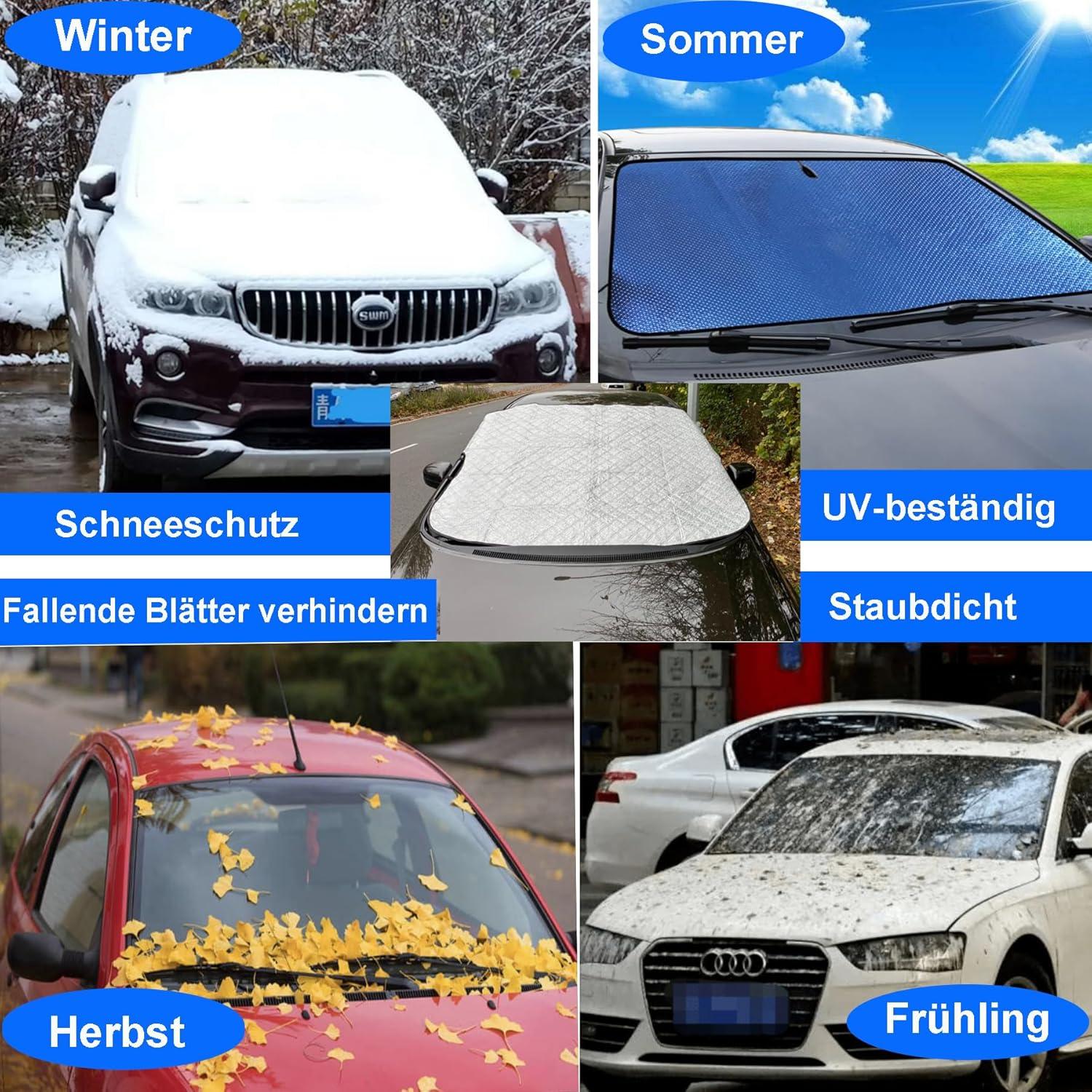 Auto Frontscheibenabdeckung Winter Schutz Schnee Sonne Frost 145x95cm