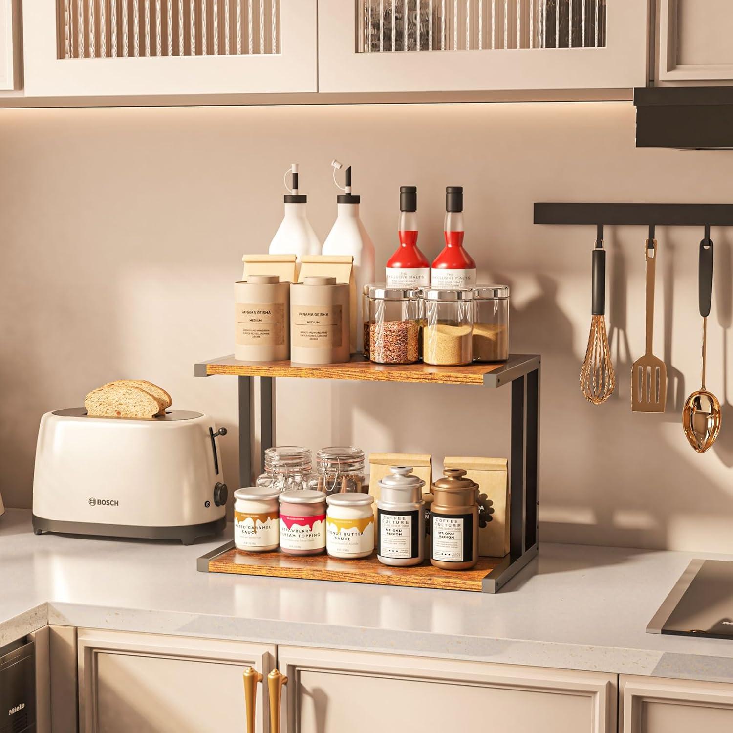 Unter Schreibtisch Druckerständer 2 Ebene Regal Rollen Organizer Büro Rustikale