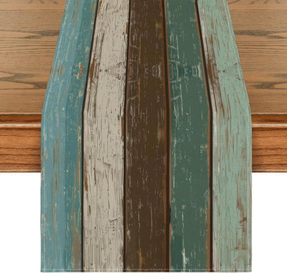 Artoid Blauer Holz Tischläufer Herbst Deko Saison 40x100cm