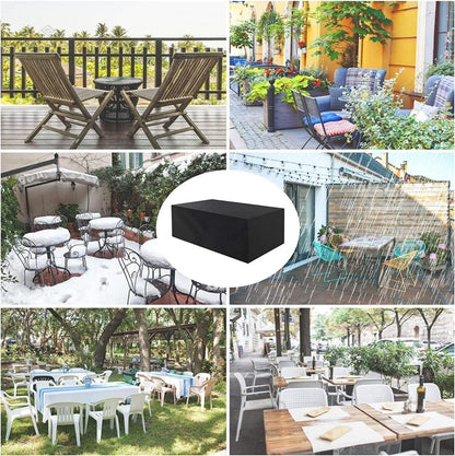 Gartenmöbel Abdeckung Winterfest 600D Schwarz 200x165x80cm Oxford