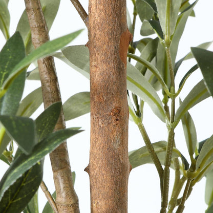 Fopamtri Künstlicher Olivenbaum 210cm Groß Naturholzstamm und Früchten