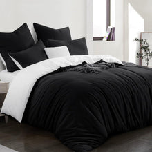 Bettwäsche Set Wendebettwäsche 200x200 3tlg schwarz