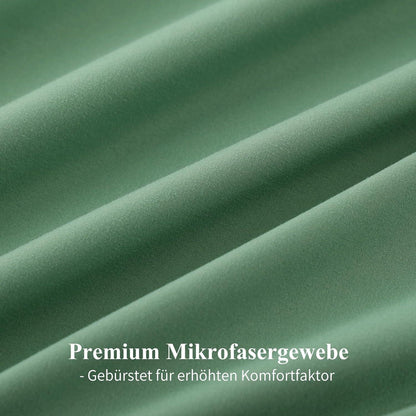 Aisbo Bettwäsche 155x220 Grün Weiß 2teilig Wendebettwäsche