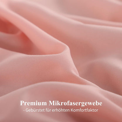 Bettwäsche 135x200 Wendebettwäsche 4tlg Grau Mikrofaser Reißverschluss