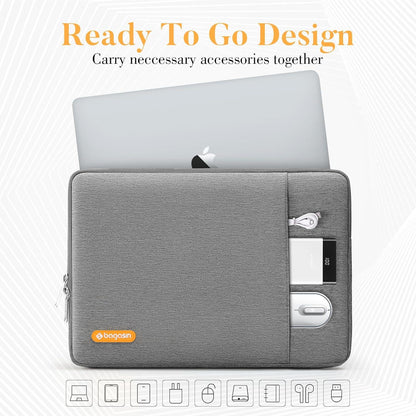Laptop Hülle Tasche 13,3 Zoll Schutz Sleeve MacBook Air Pro M1 M2 YKK Grau