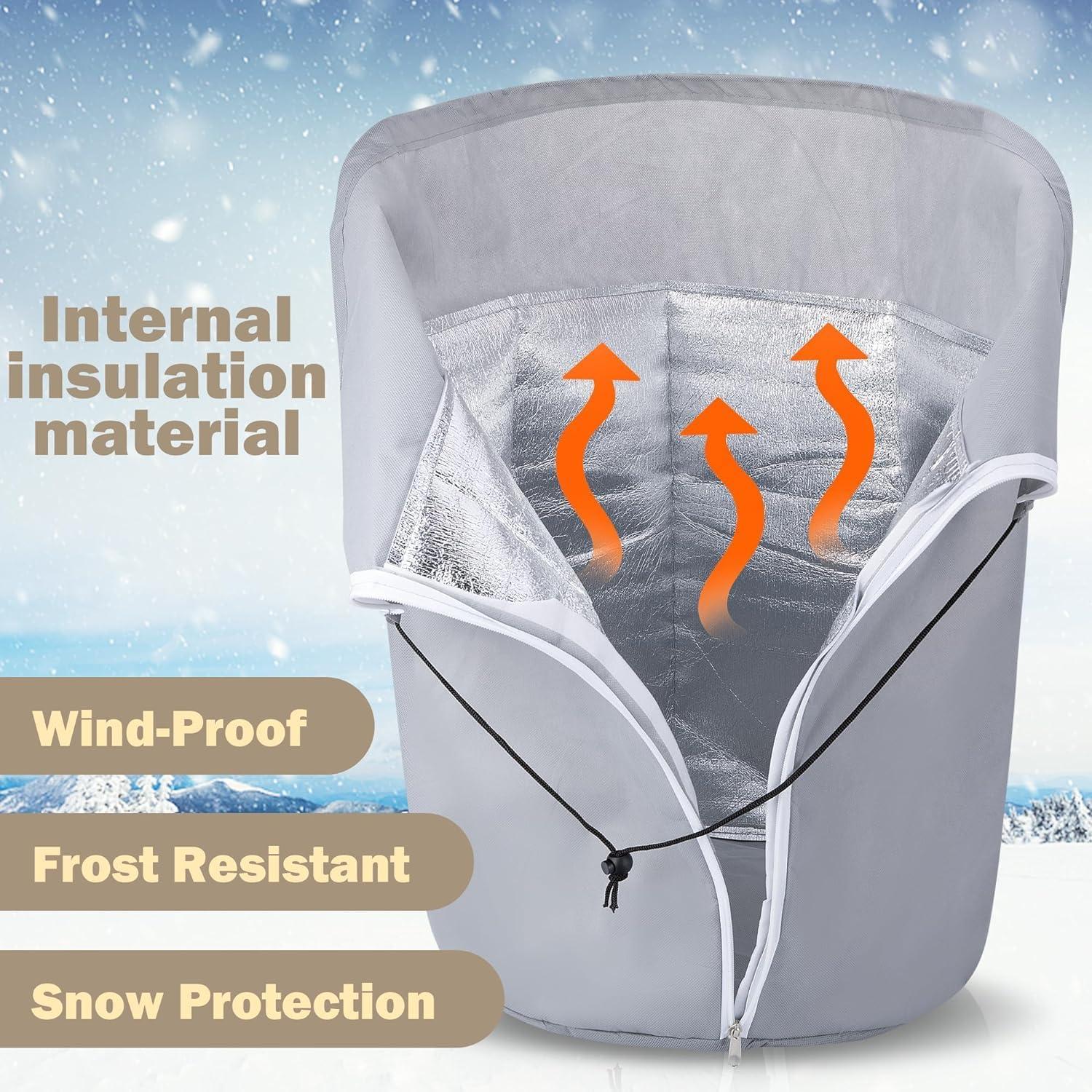 GIONAR Thermo Topfschutz Winter Frost Schutz 2er Set 50x45cm