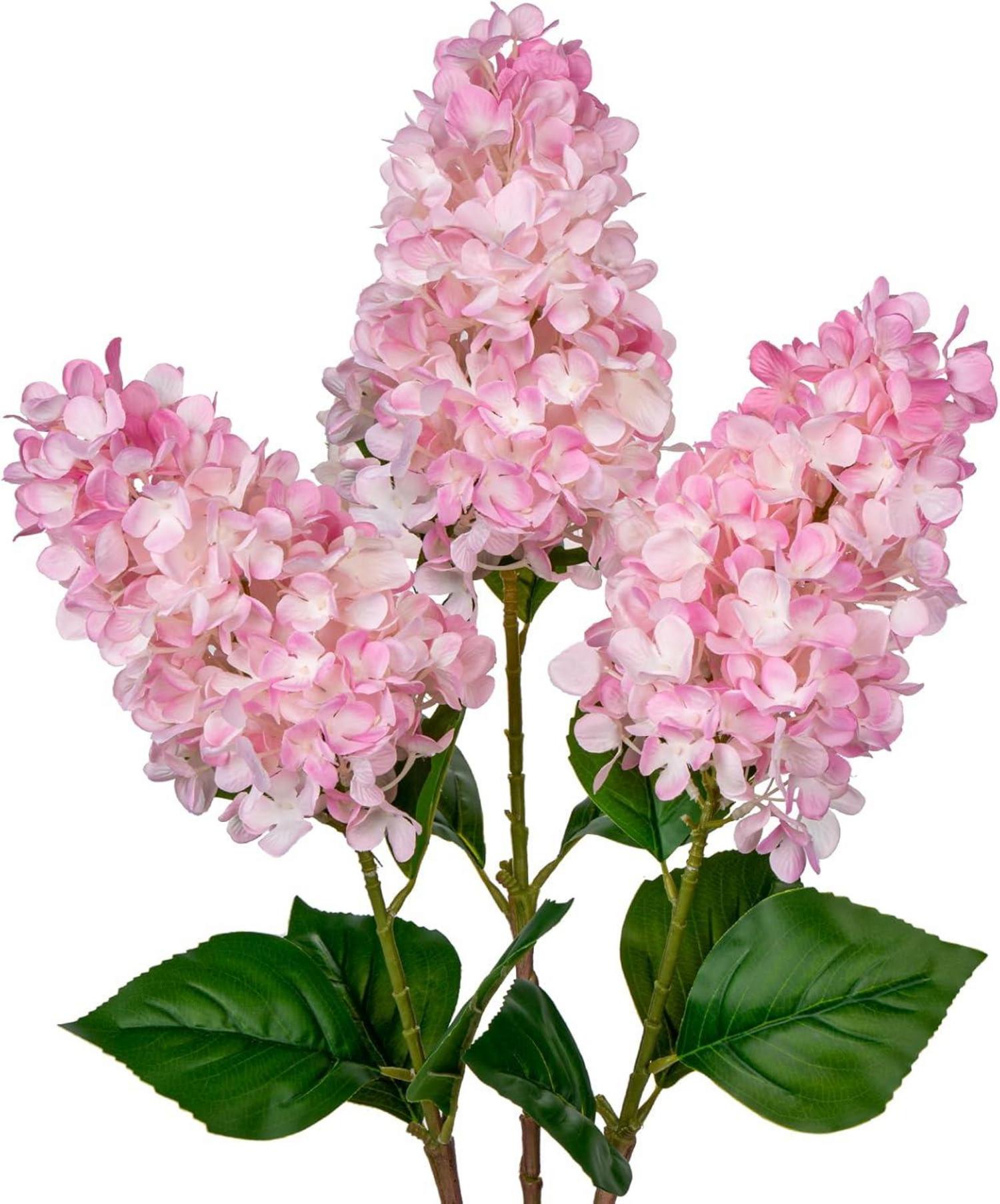 Künstliche Hortensien 3er Set Frühlingsblumen Deko 73CM Rose