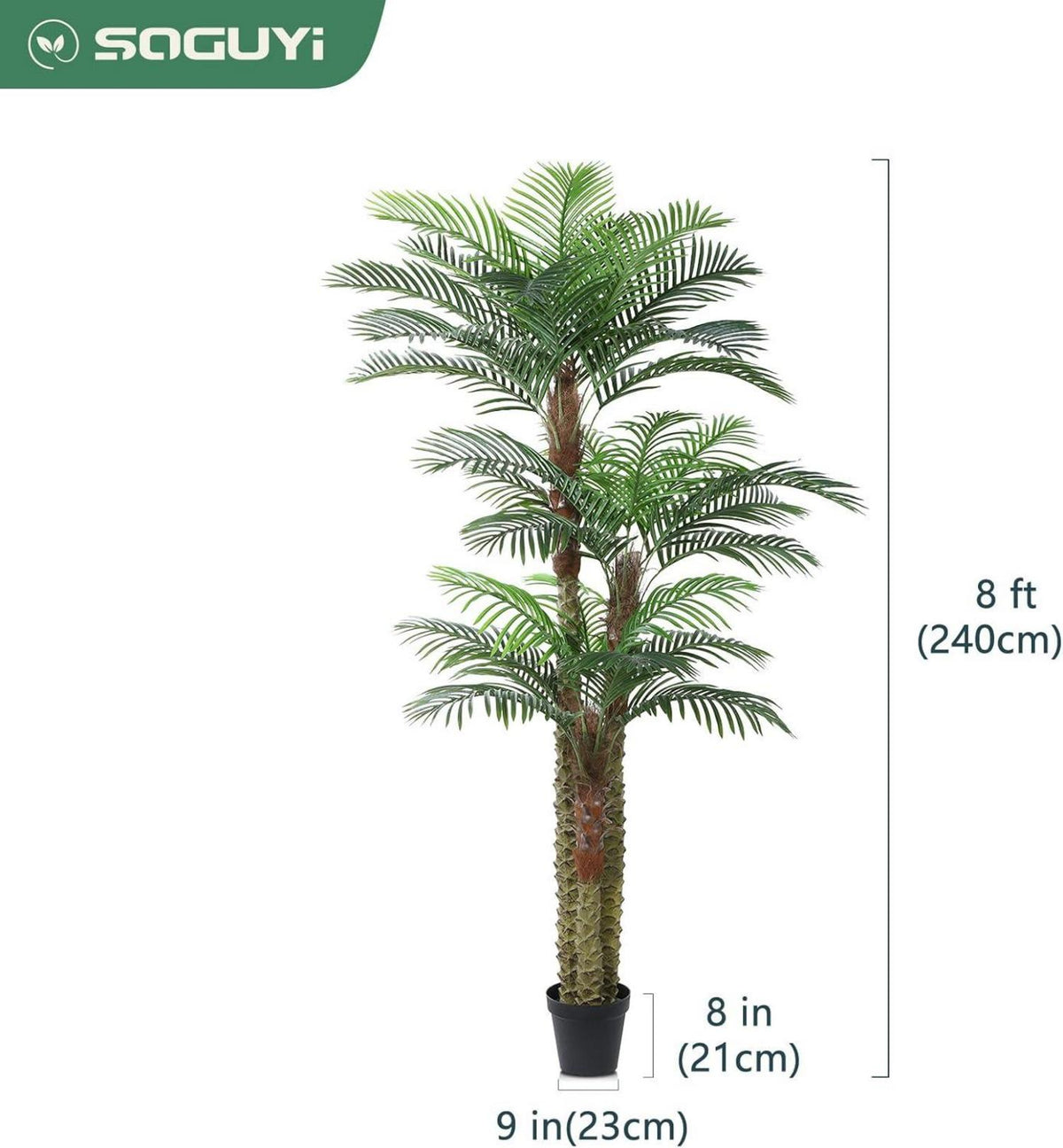 Künstliche Palme 240 cm, UV-beständig, Tropische Kunstpalme, Große