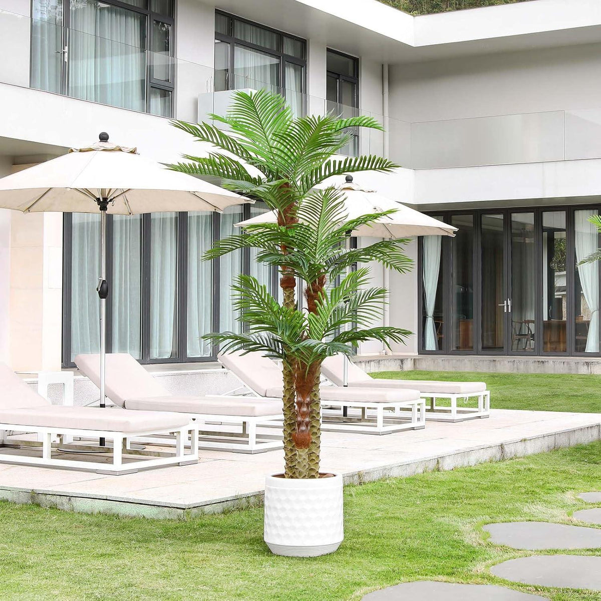 Große Künstliche Palme 240cm Outdoor Deko UV-beständig tropisch