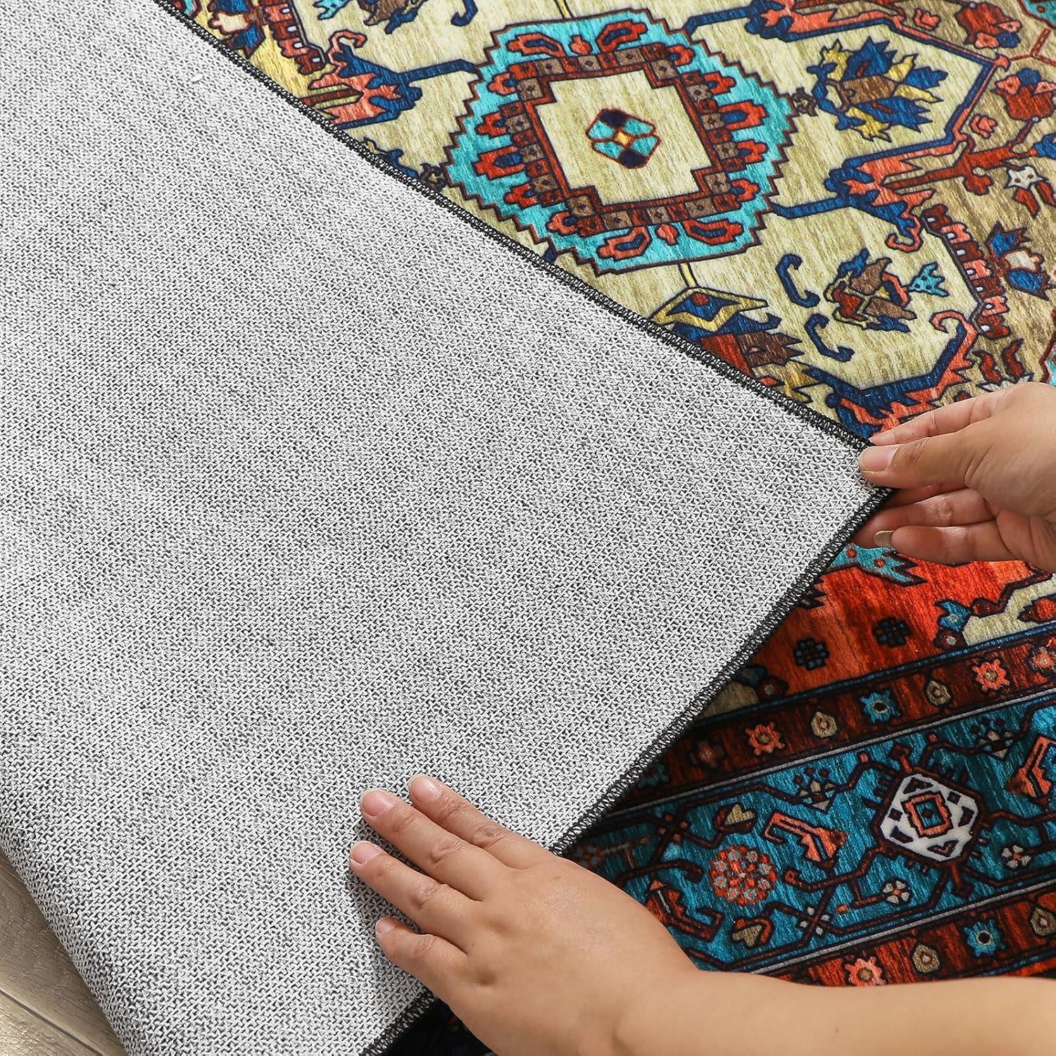 Boho Teppich Wohnzimmer Schlafzimmer Vintage Design Rot 160x230 cm