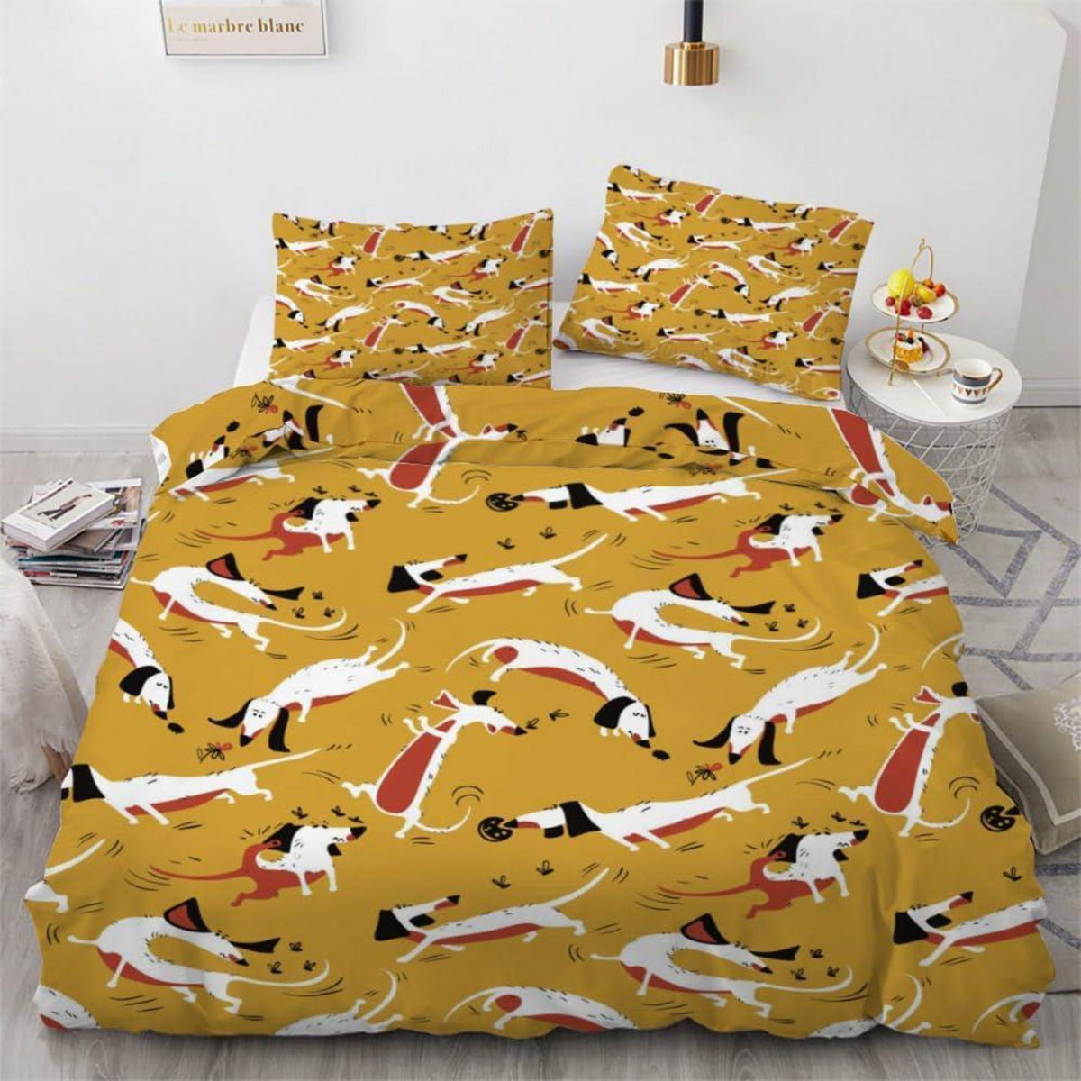 Dackel Bettwäsche Set 220x240 cm - 3-teilig Mikrofaser