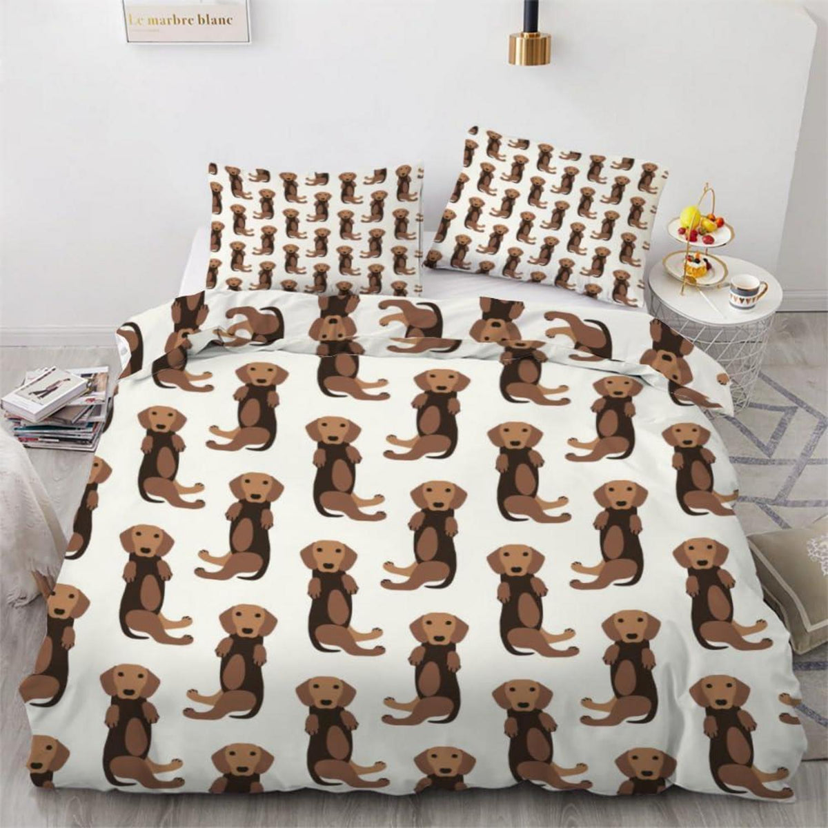 Dackel Bettwäsche Set 200x200 cm - 3-teilig Mikrofaser