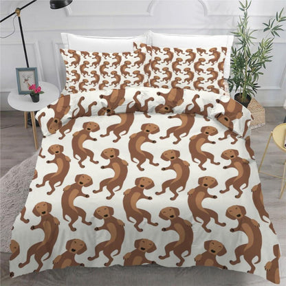 Dackel Kinderbettwäsche Set 135x200 cm 4-teilig Mikrofaser