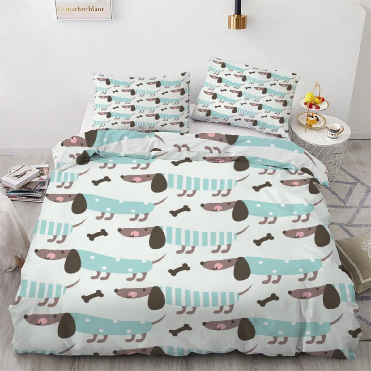 Dackel Bettwäsche Set 220x240 cm - 3-teilig Mikrofaser