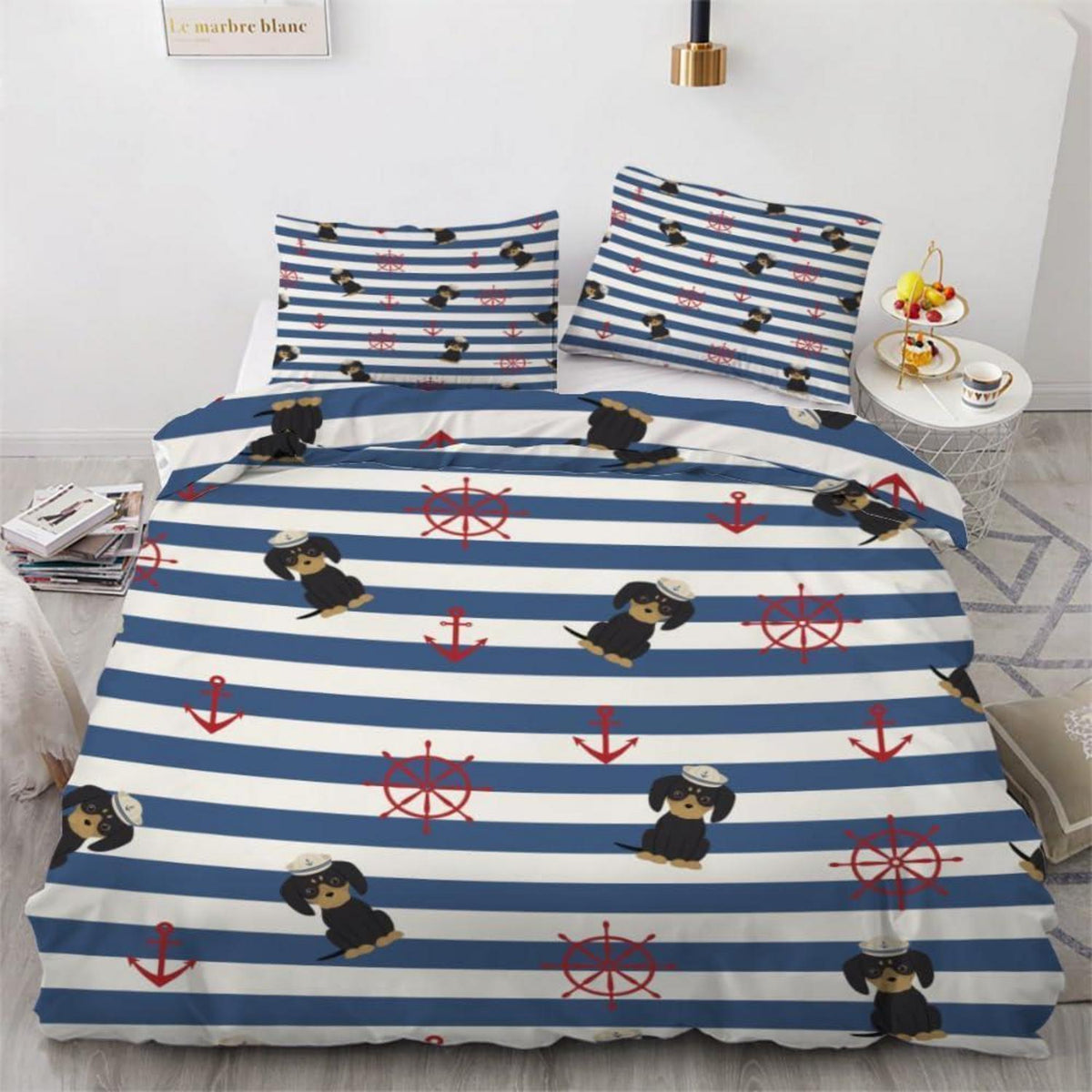 Dackel Kinderbettwäsche Set 135x200 cm, 4-teilig Mikrofaser