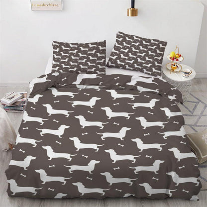 Dackel Bettwäsche Set 220x240 cm - 3-teilig Mikrofaser