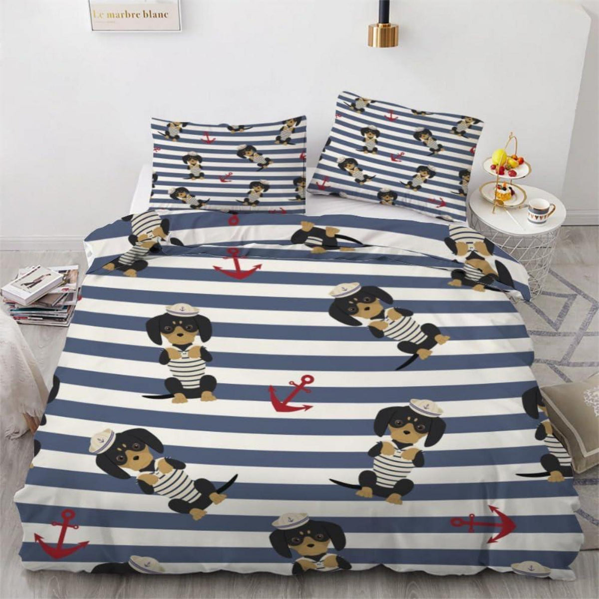 Dackel Kinderbettwäsche Set 135x200 cm, 4-teilig Mikrofaser