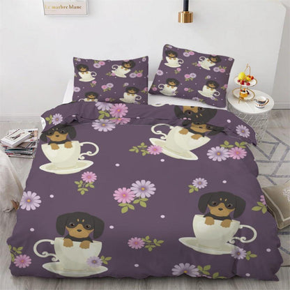 Dackel Bettwäsche Set 220x240 cm - 3-teilig, Mikrofaser