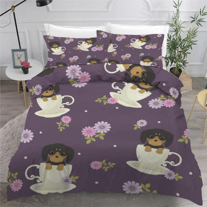 Dackel Bettwäsche Set 220x240 cm - 3-teilig, Mikrofaser