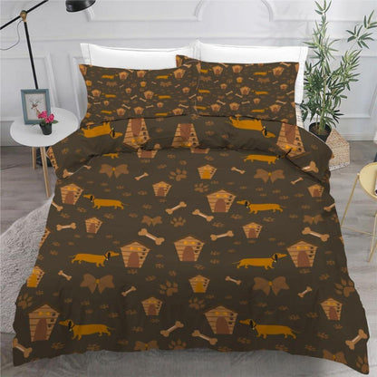 Dackel Kinderbettwäsche Set 135x200 cm 4-teilig Mikrofaser