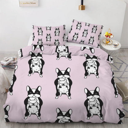 Französische Bulldogge Bettwäsche Set 135x200 cm – Kawaii Kinderzimmer