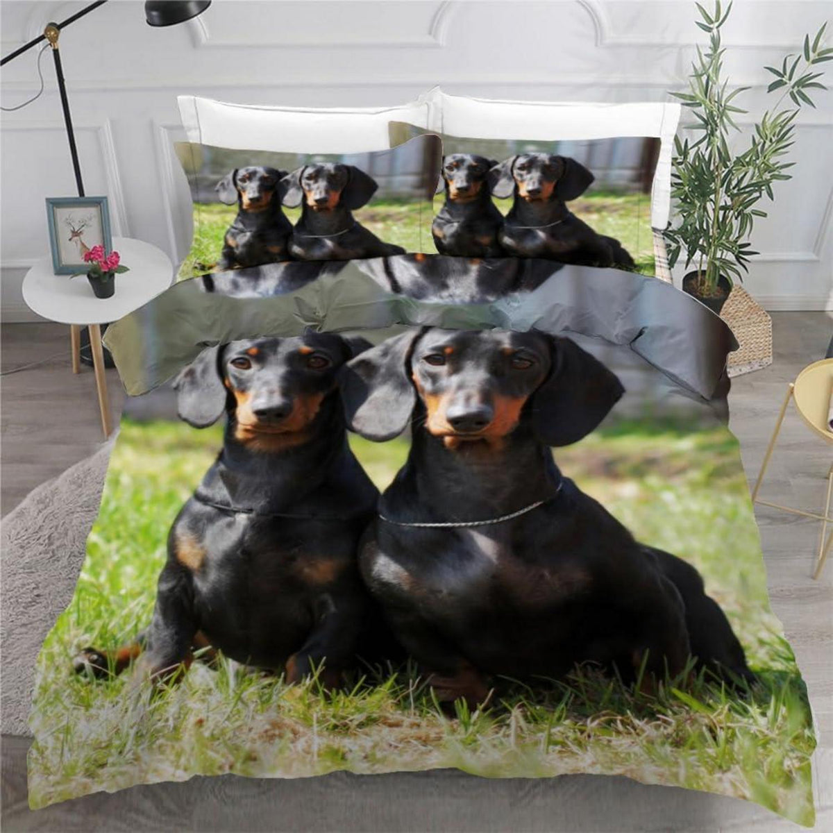 Dackel Bettwäsche Set 135x200 cm - 4-teilig Mikrofaser