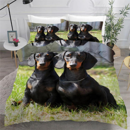 Dackel Bettwäsche Set 135x200 cm - 4-teilig Mikrofaser