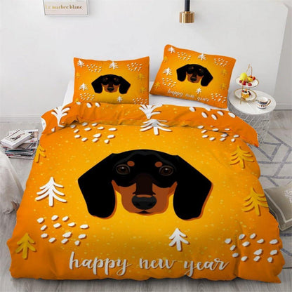 Dackel Bettwäsche Set 135x200 cm - 4-teilig Mikrofaser Weihnachten