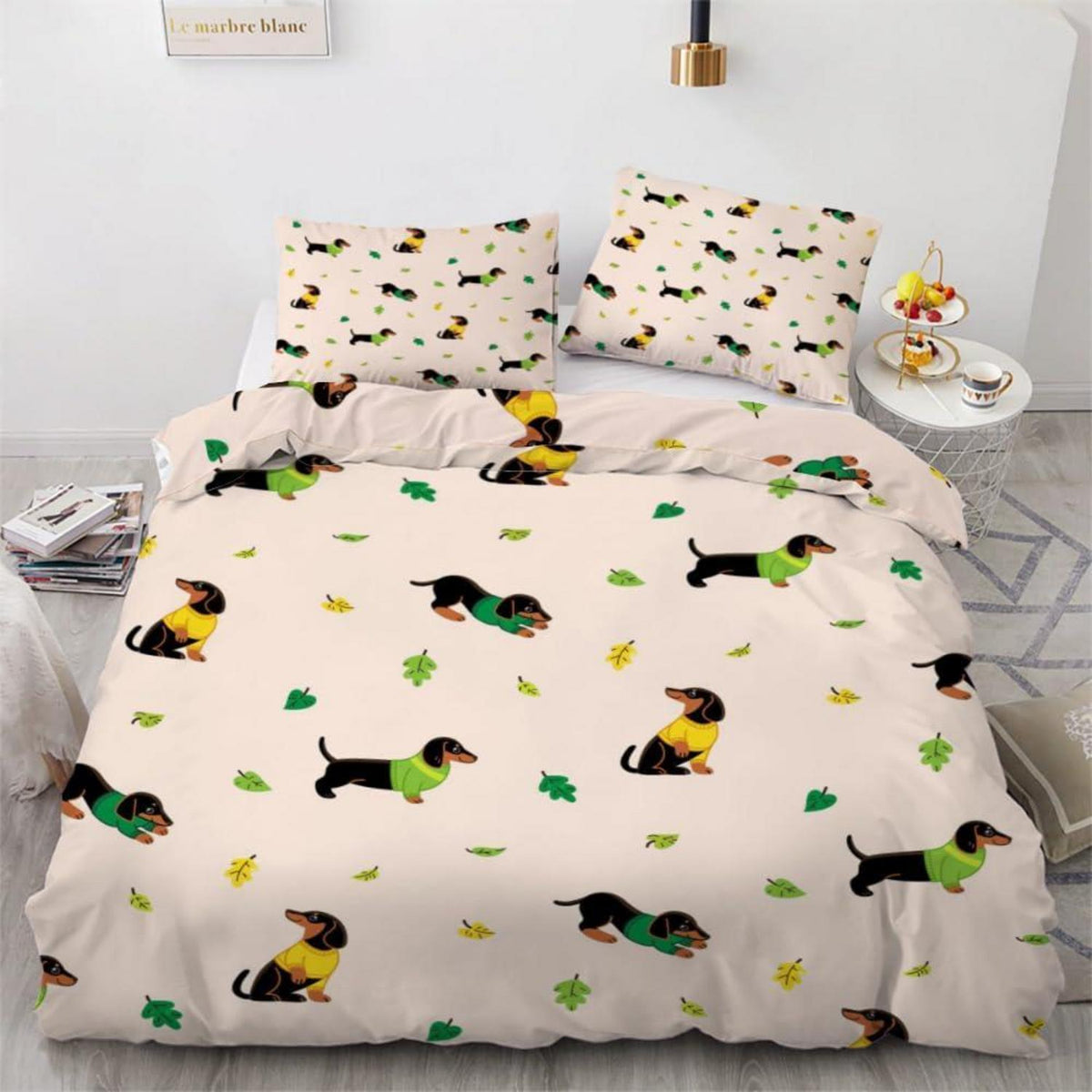 Dackel Bettwäsche Set 220x240 cm - 3-teilig Mikrofaser