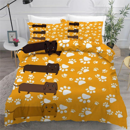 Dackel Bettwäsche Set 220x240 cm - 3-teilig Mikrofaser