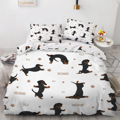 Dackel Bettwäsche Set 220x240 cm - 3-teilig Mikrofaser
