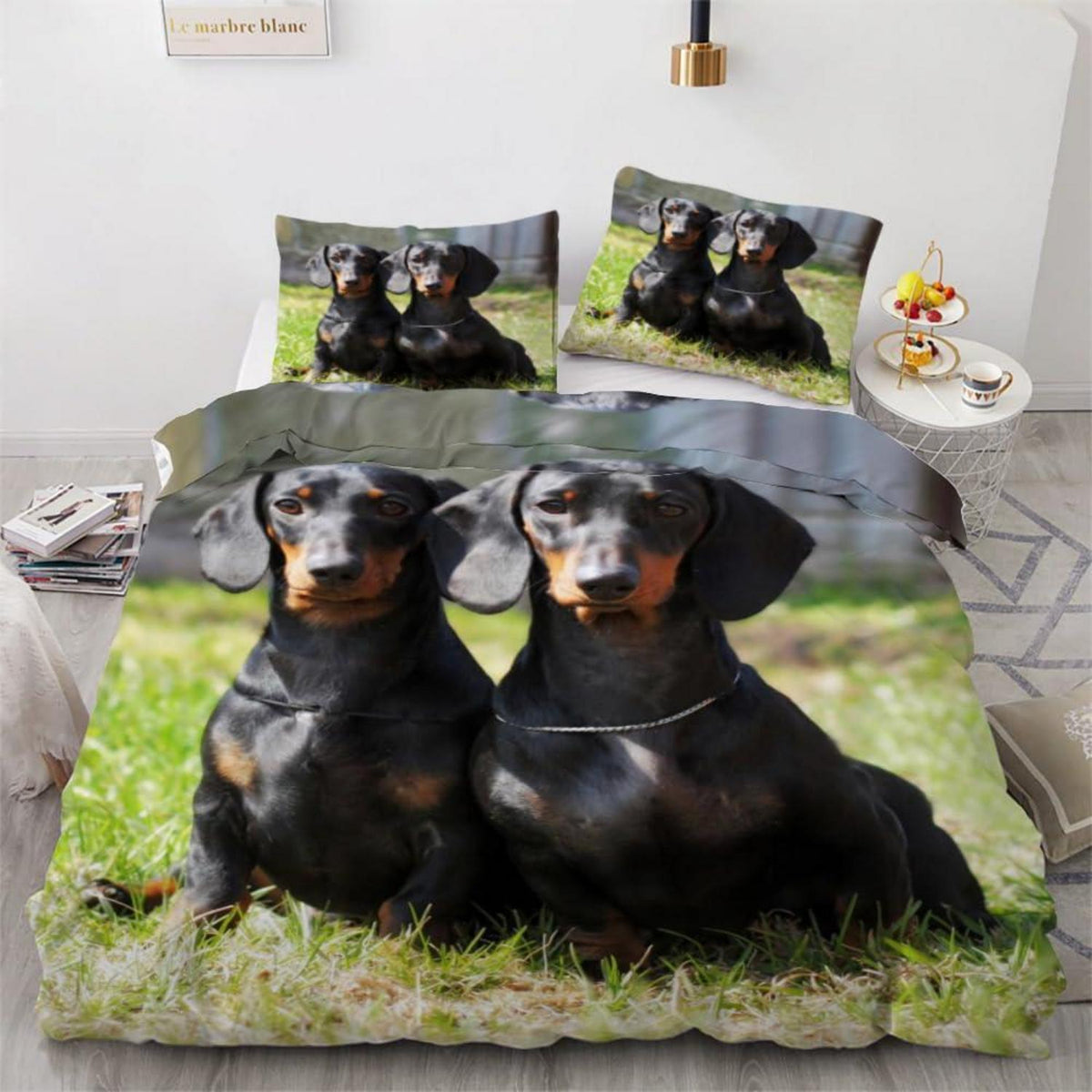 Dackel Bettwäsche Set 220x240 cm - 3-teilig Mikrofaser