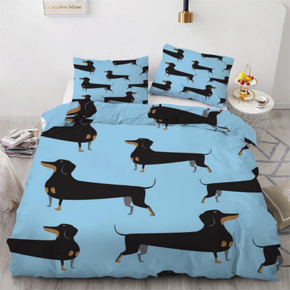 Dackel Bettwäsche Set 220x240 cm - 3-teilig Mikrofaser