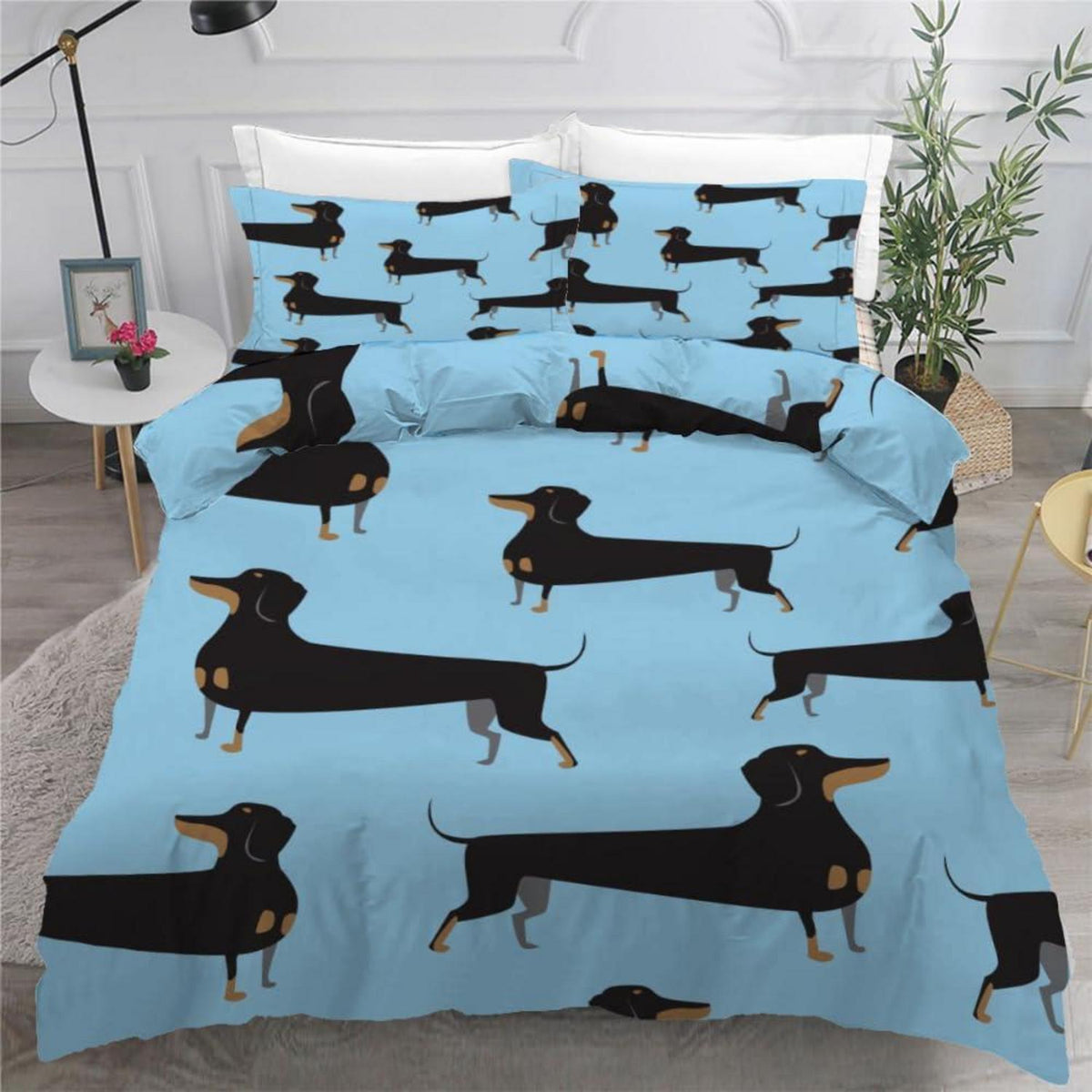 Dackel Bettwäsche Set 220x240 cm - 3-teilig Mikrofaser