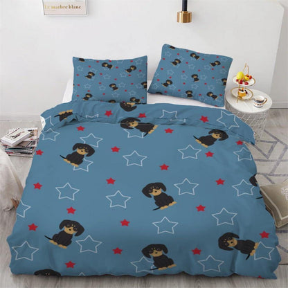 Dackel Bettwäsche Set 220x240 cm - 3-teilig Mikrofaser
