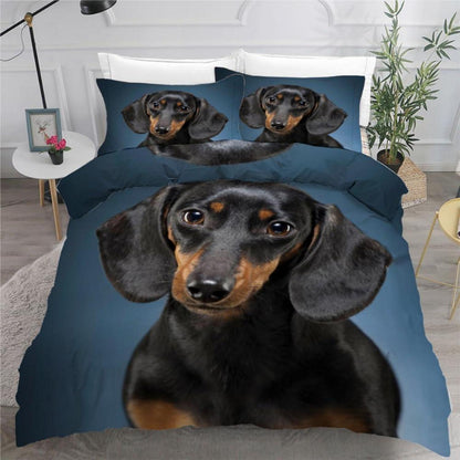 Dackel Bettwäsche Set 220x240 cm - 3-teilig Mikrofaser