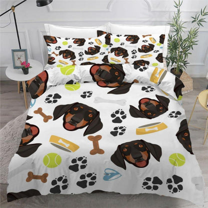 Dackel Bettwäsche Set 220x240 cm - 3-teilig Mikrofaser