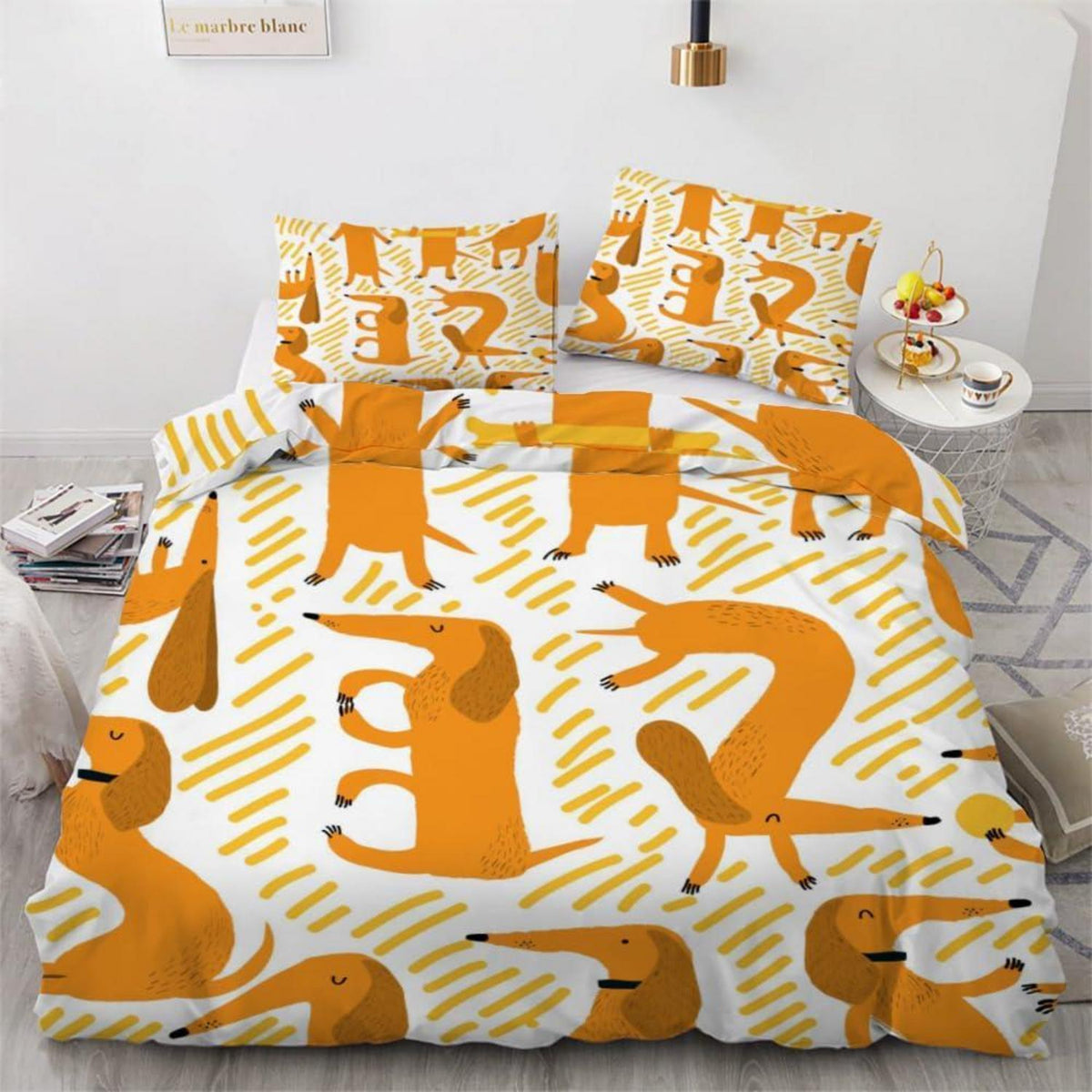 Dackel Bettwäsche Set 220x240 cm - 3-teilig Mikrofaser