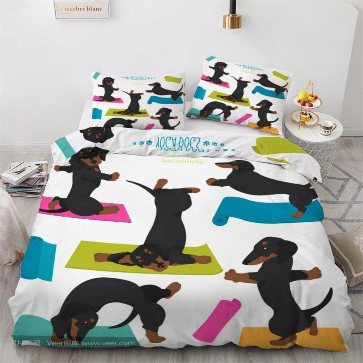 Dackel Bettwäsche Set 220x240 cm - 3-teilig Mikrofaser